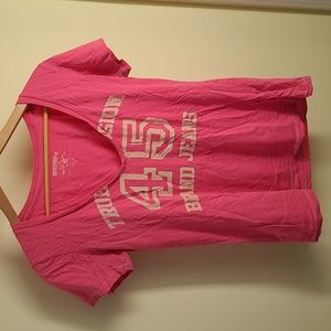True Religion Hot Pink V-neck Tshirt in Size M